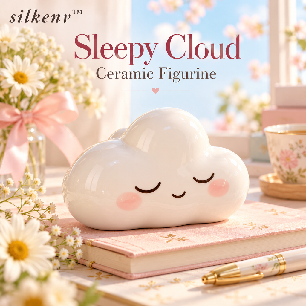 𝒔𝒊𝒍𝒌𝒆𝒏𝒗™ Sleepy Cloud Ceramic Figurine
