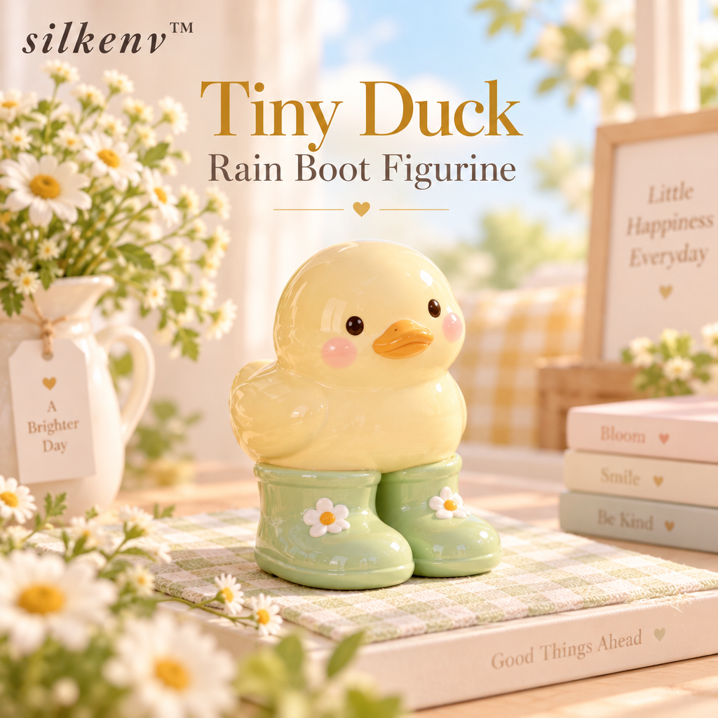 𝒔𝒊𝒍𝒌𝒆𝒏𝒗™ Tiny Duck Rain Boot Figurine