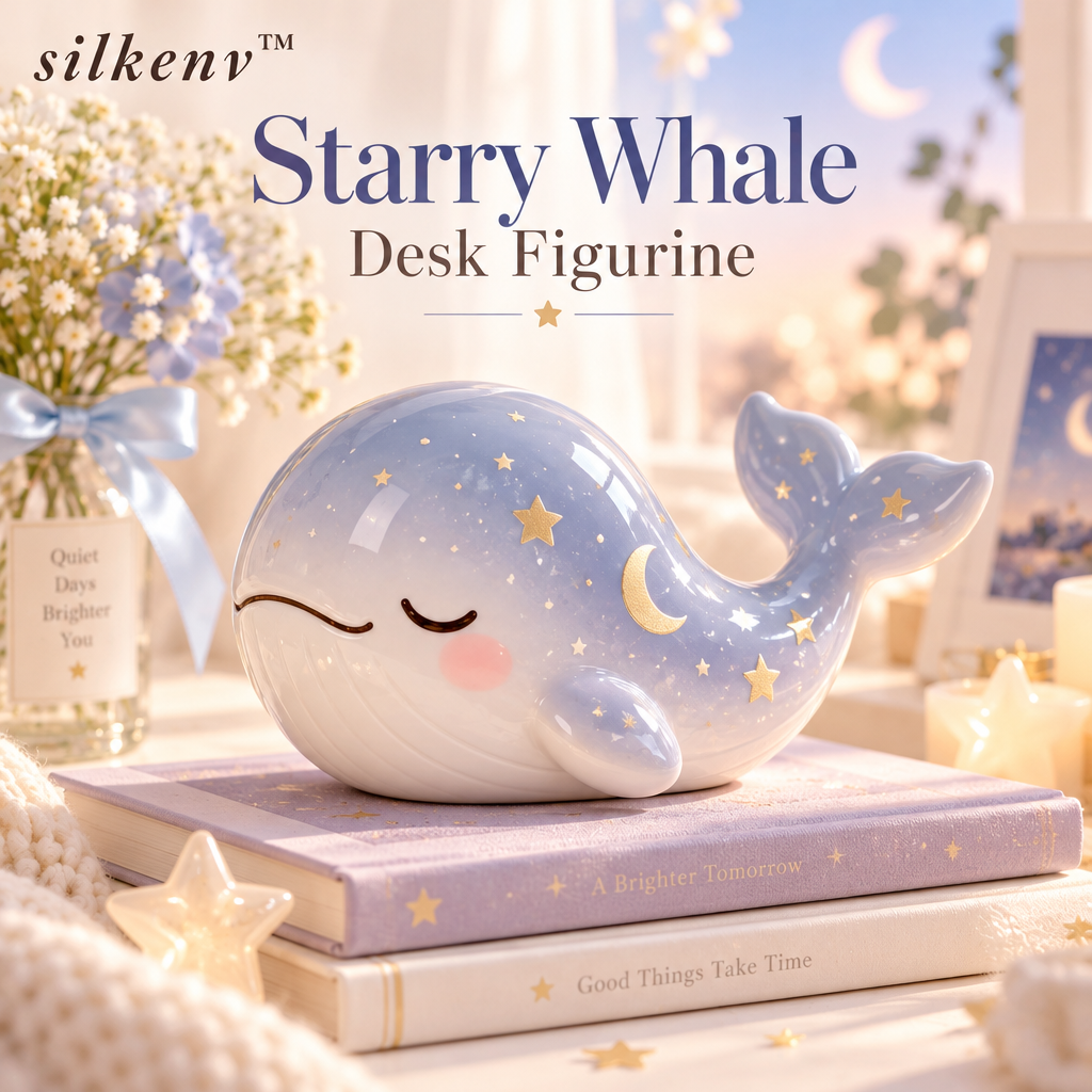 𝒔𝒊𝒍𝒌𝒆𝒏𝒗™ Starry Whale Desk Figurine