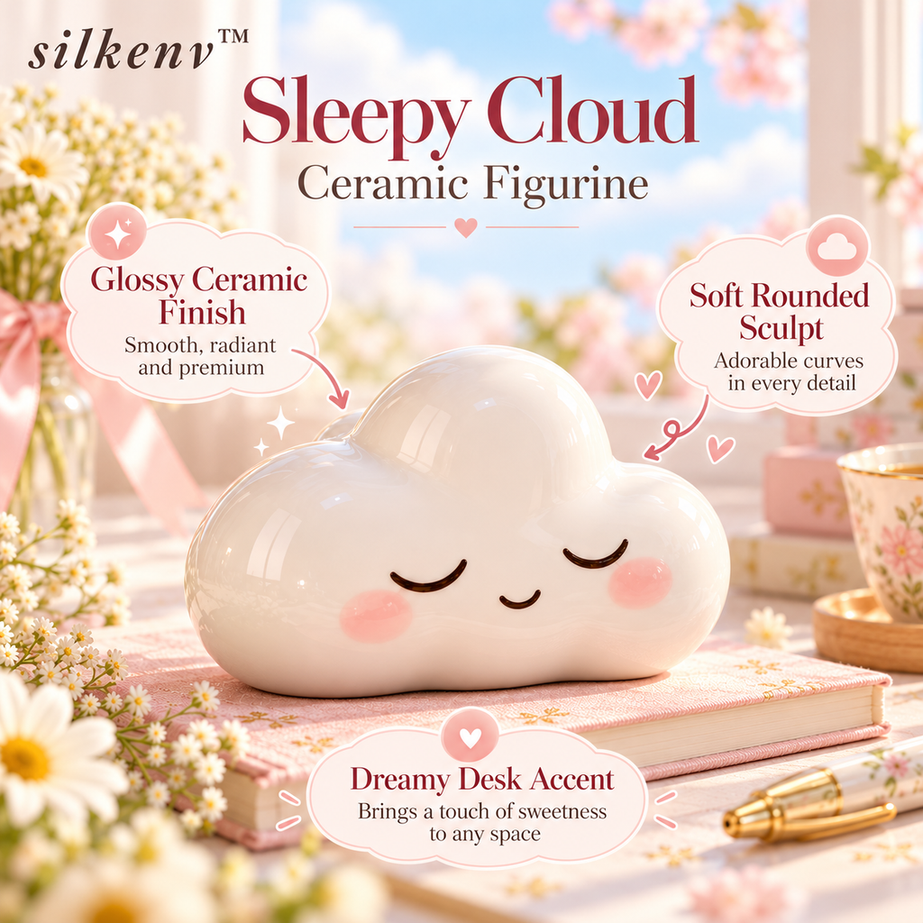 𝒔𝒊𝒍𝒌𝒆𝒏𝒗™ Sleepy Cloud Ceramic Figurine