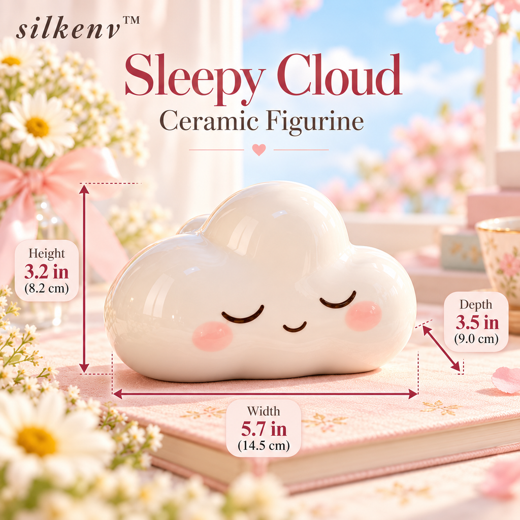 𝒔𝒊𝒍𝒌𝒆𝒏𝒗™ Sleepy Cloud Ceramic Figurine