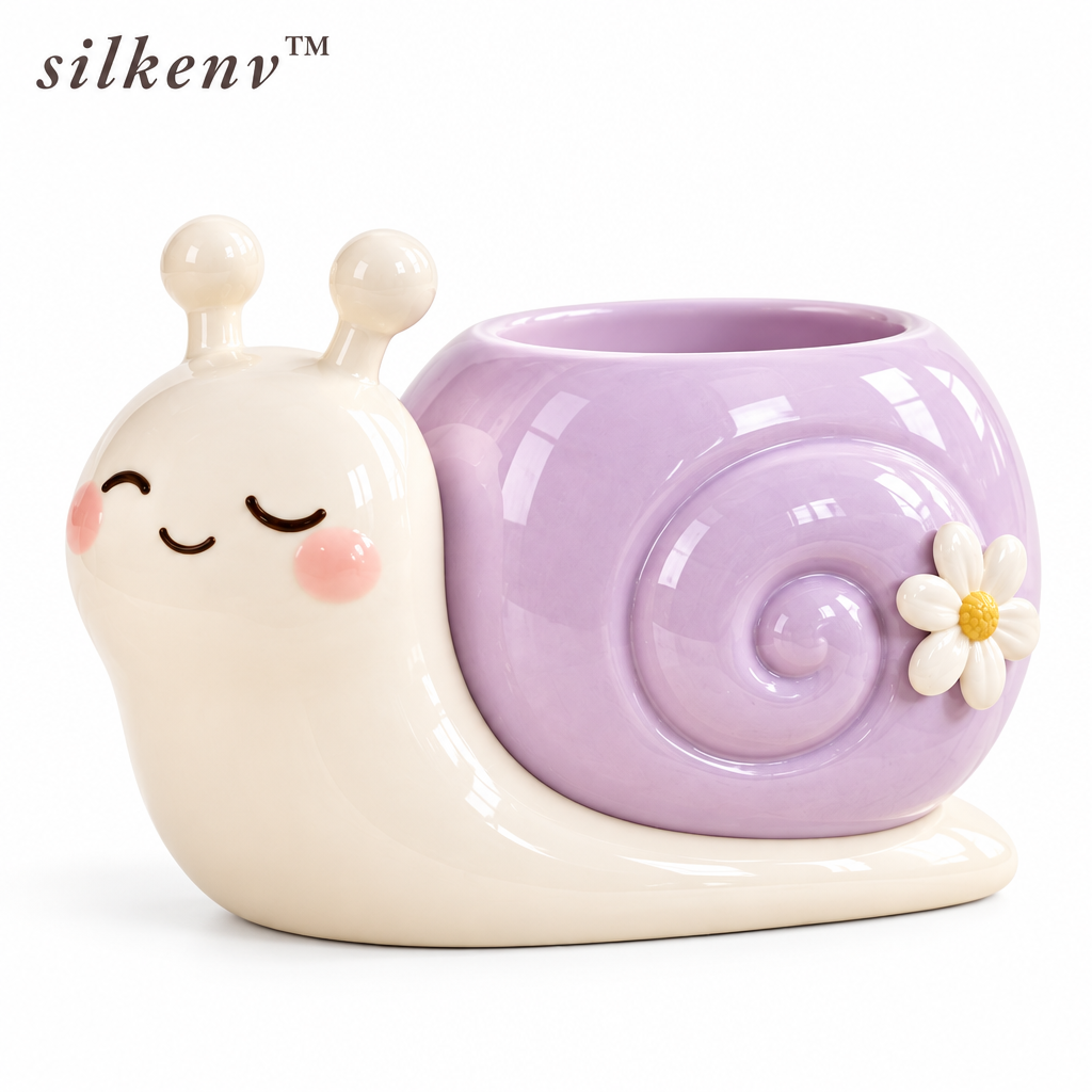 𝒔𝒊𝒍𝒌𝒆𝒏𝒗™ Cozy Snail Tea Cup Figurine