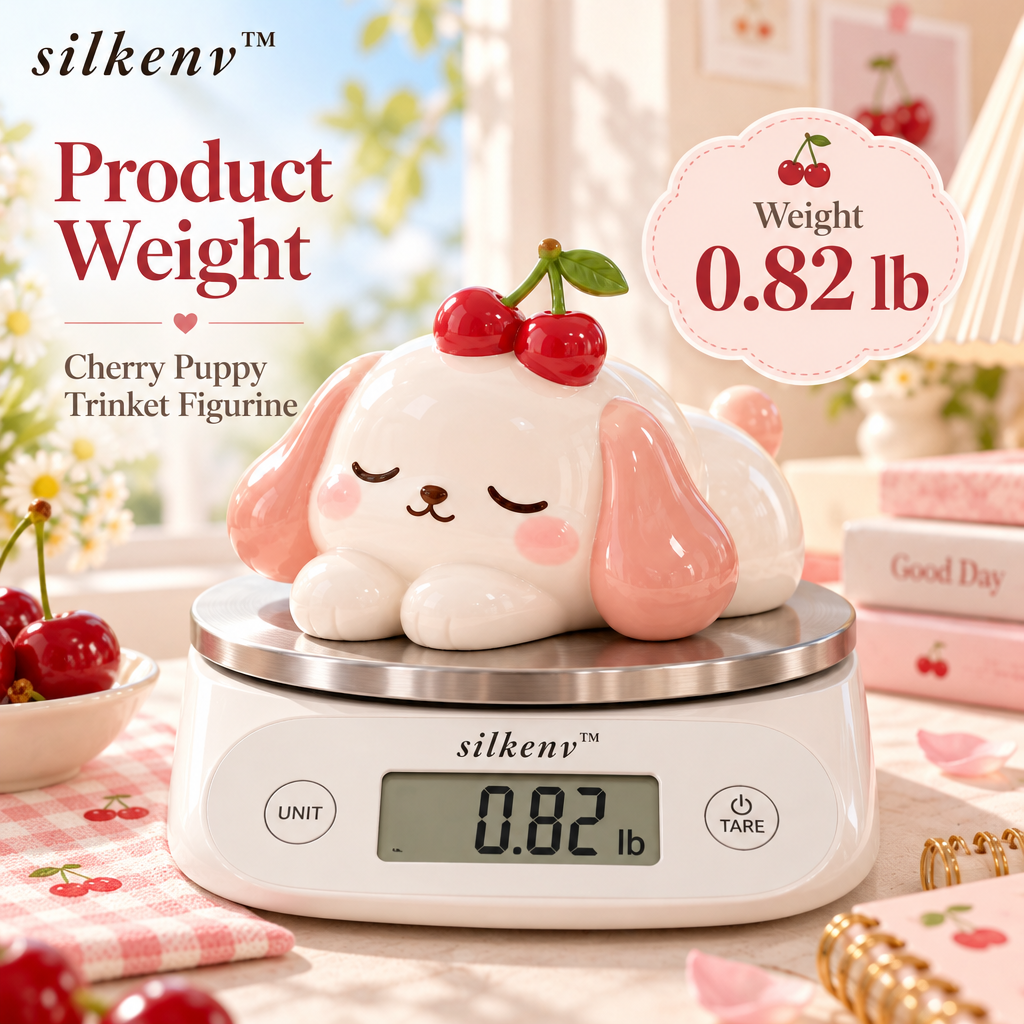 𝒔𝒊𝒍𝒌𝒆𝒏𝒗™ Cherry Puppy Trinket Figurine