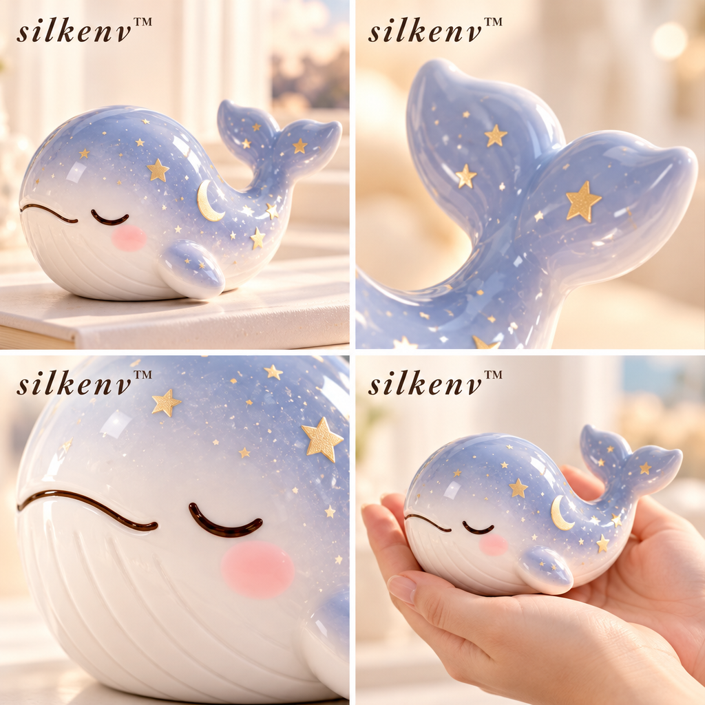 𝒔𝒊𝒍𝒌𝒆𝒏𝒗™ Starry Whale Desk Figurine