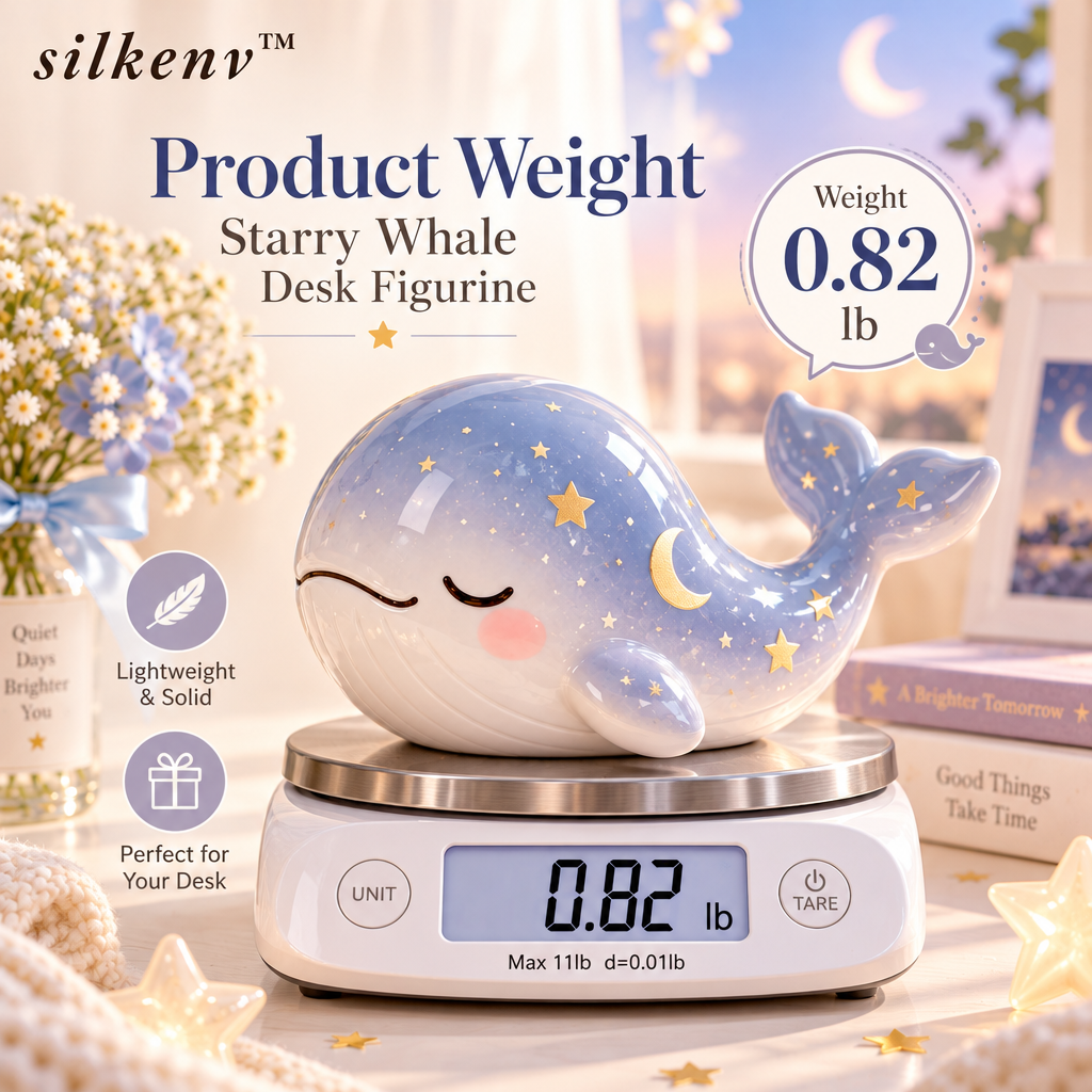 𝒔𝒊𝒍𝒌𝒆𝒏𝒗™ Starry Whale Desk Figurine