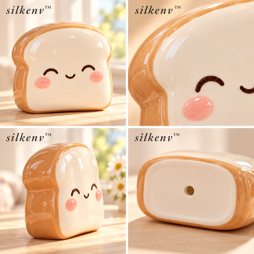 𝒔𝒊𝒍𝒌𝒆𝒏𝒗™ Smiling Toast Ceramic Ornament