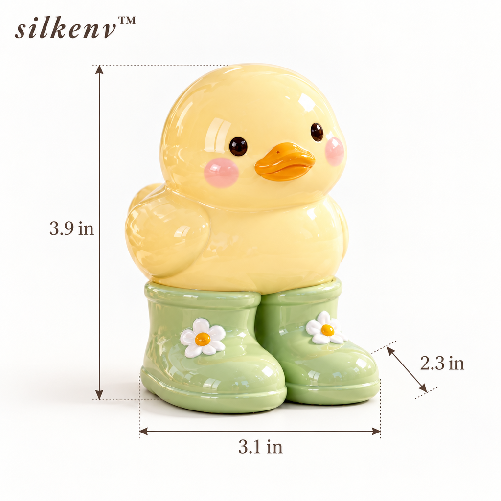 𝒔𝒊𝒍𝒌𝒆𝒏𝒗™ Tiny Duck Rain Boot Figurine