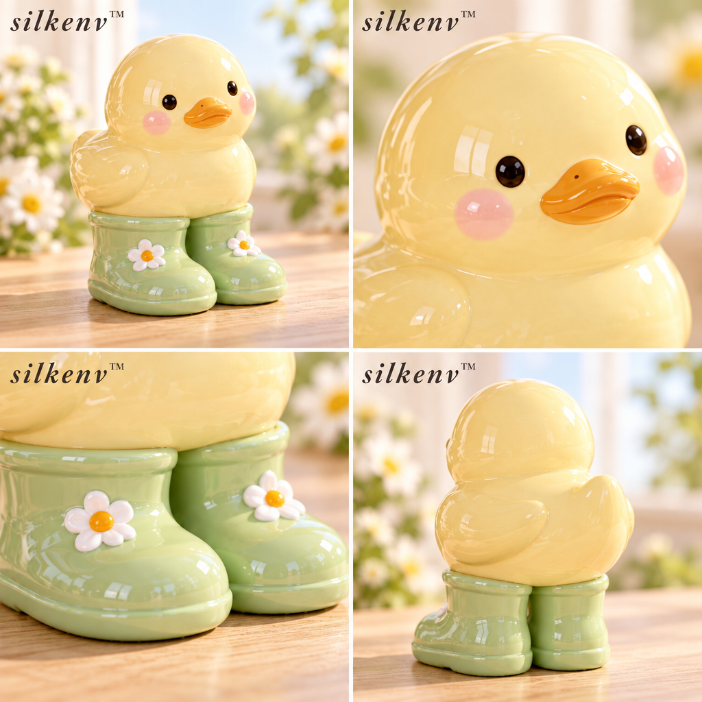 𝒔𝒊𝒍𝒌𝒆𝒏𝒗™ Tiny Duck Rain Boot Figurine