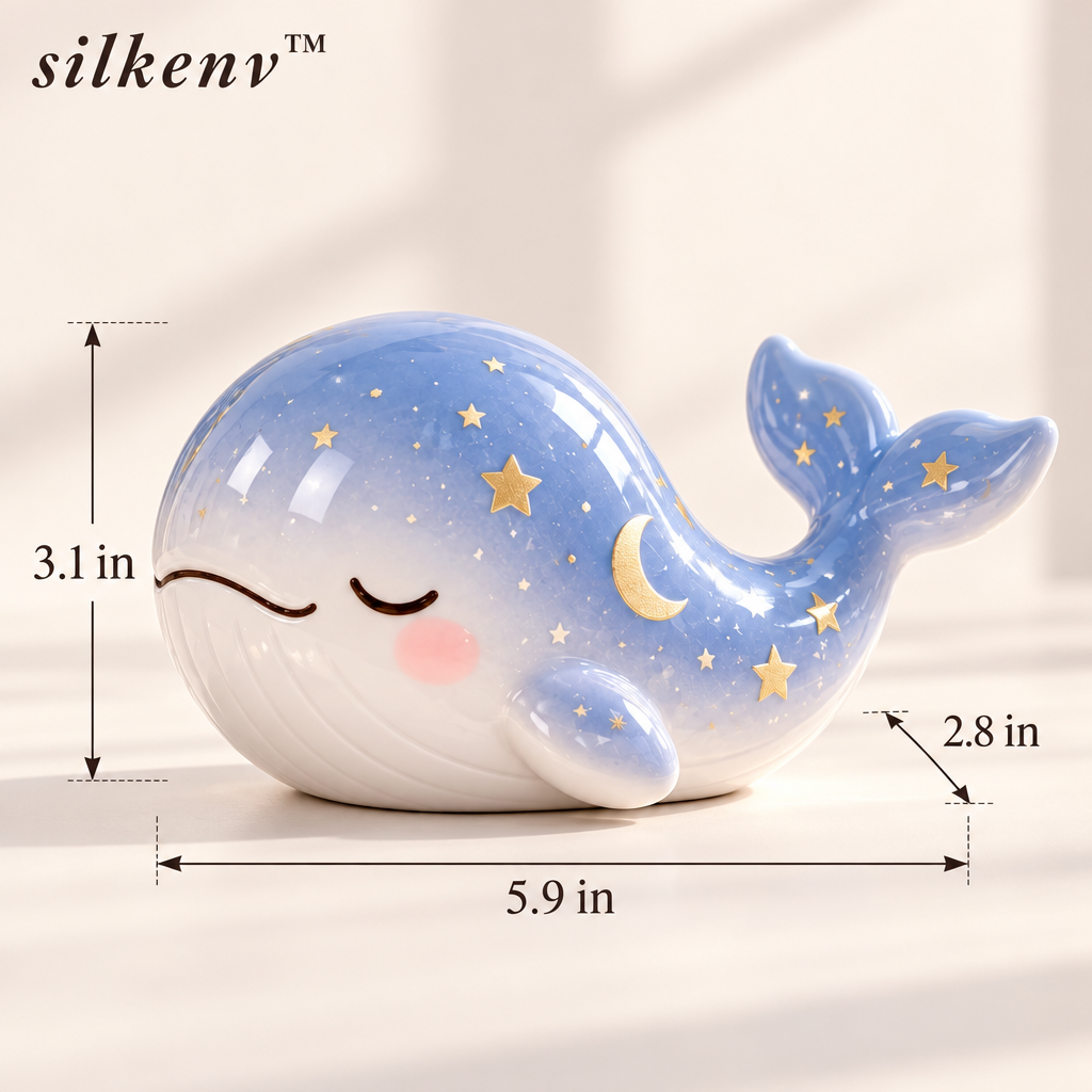 𝒔𝒊𝒍𝒌𝒆𝒏𝒗™ Starry Whale Desk Figurine