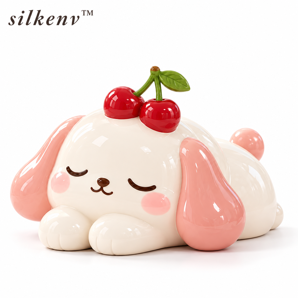 𝒔𝒊𝒍𝒌𝒆𝒏𝒗™ Cherry Puppy Trinket Figurine