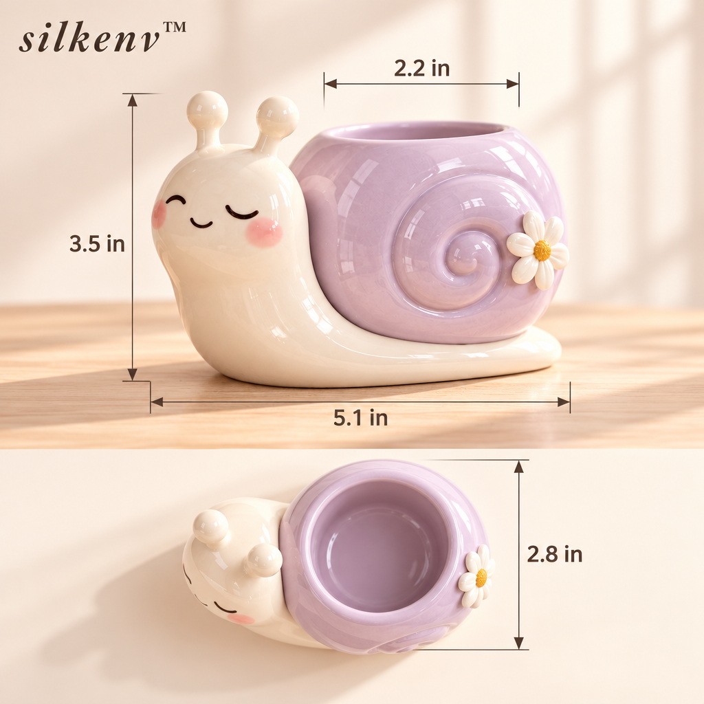 𝒔𝒊𝒍𝒌𝒆𝒏𝒗™ Cozy Snail Tea Cup Figurine